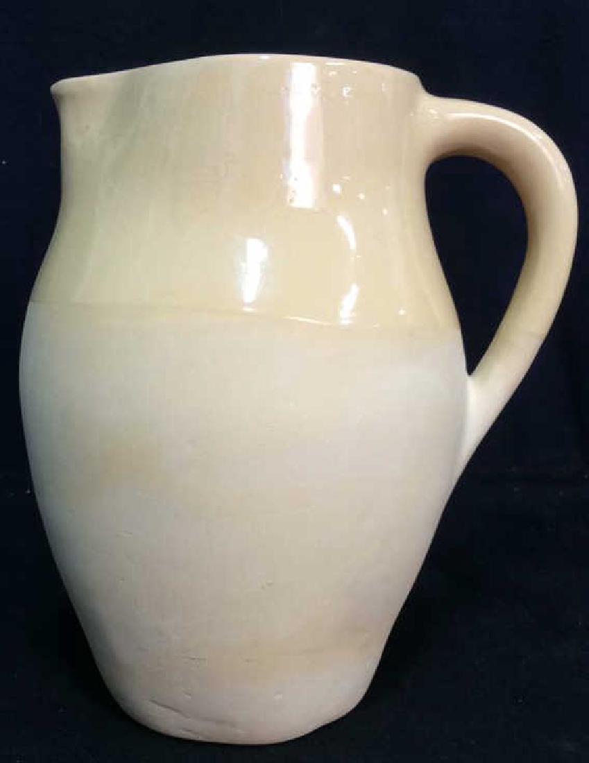 Yellow Ceramic Pitcher W Handle (1 of 10)