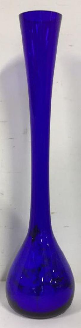 Vintage Blue Long Necked Vase (1 of 6)