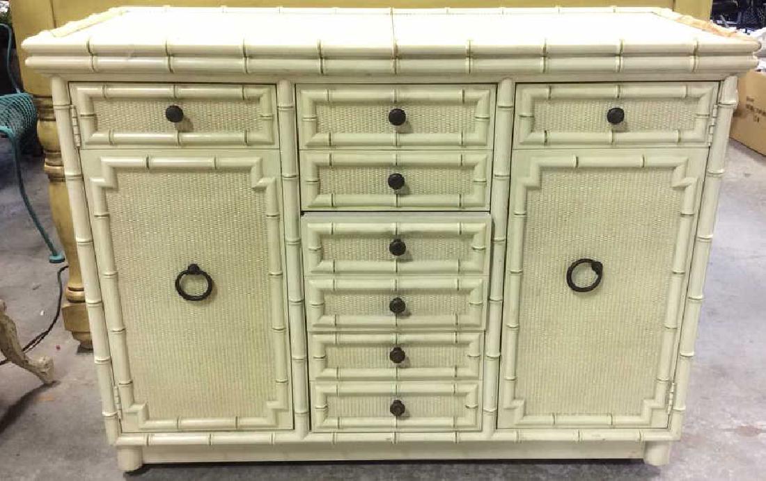 Bamboo Styled Cream Toned Bar Cabinet (1 of 12)