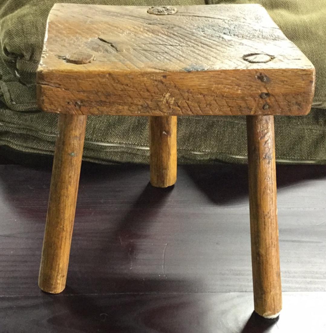 Hand Crafted Antique Wood Footstool (1 of 8)