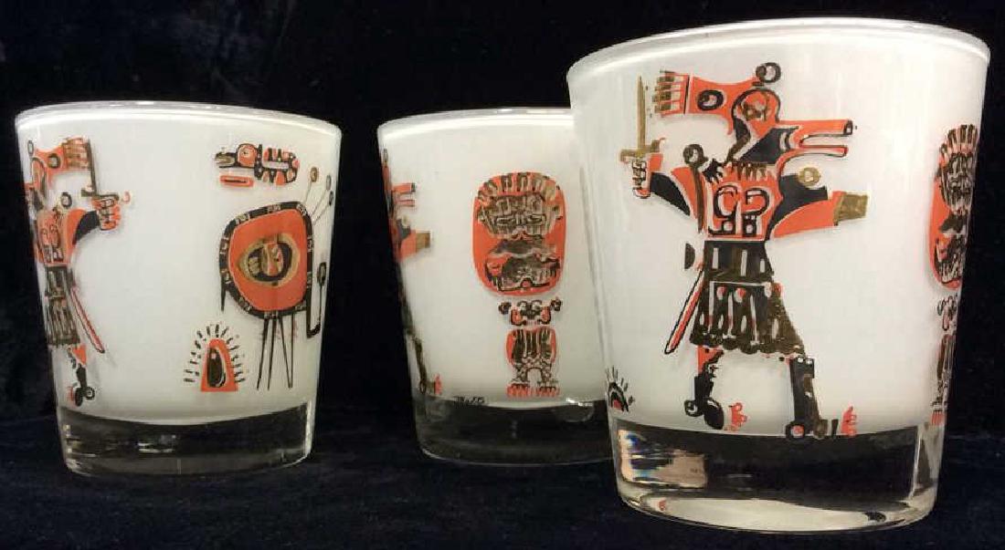 Lot 3 Vintage Painted Drinking Glasses (1 of 8)