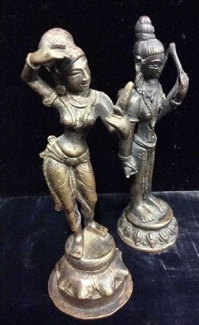 Lot 2 Bronze Indian Male and Female Sculptures (1 of 10)