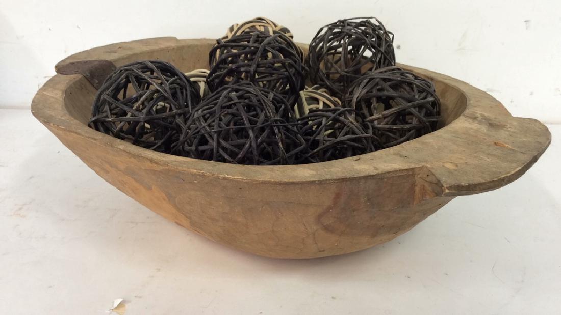 LILIAN AUGUST Dough Bowl W Wicker Spheres (1 of 9)