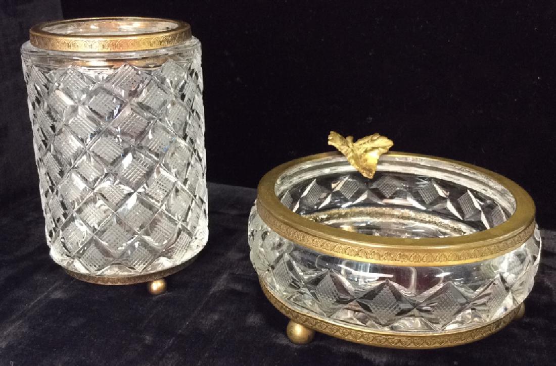 Lot 2 Carved Glass Trinket Dishes (1 of 8)