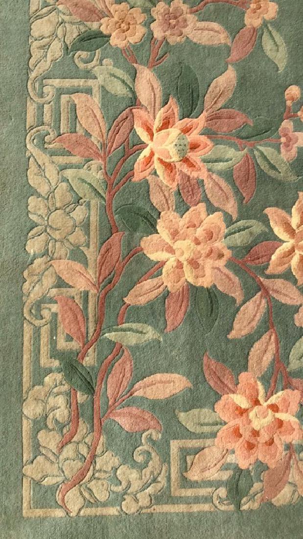 Green Toned Floral Motif Wool Rug (1 of 10)