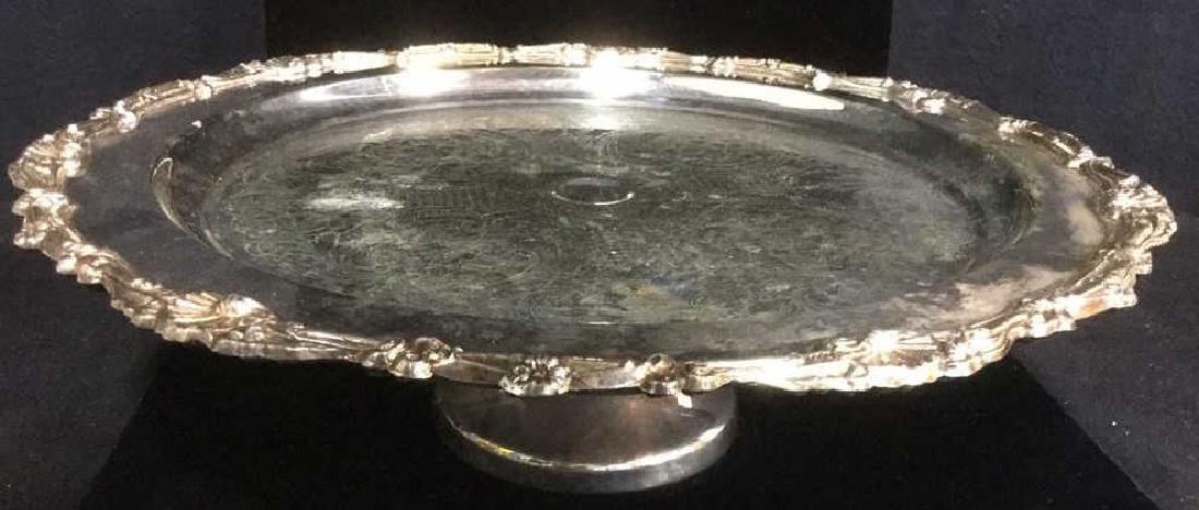 Silver Plate Footed Cake Server Platter (1 of 9)