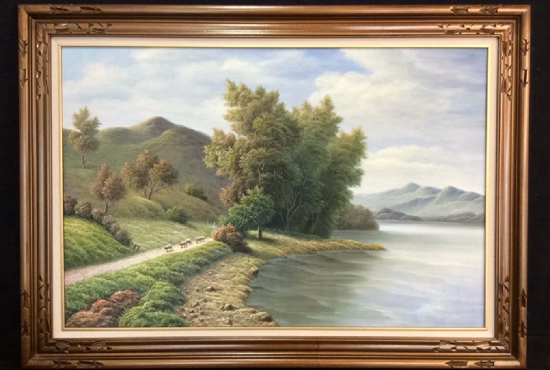 Ornately Framed Scenic Landscape Painting (1 of 10)