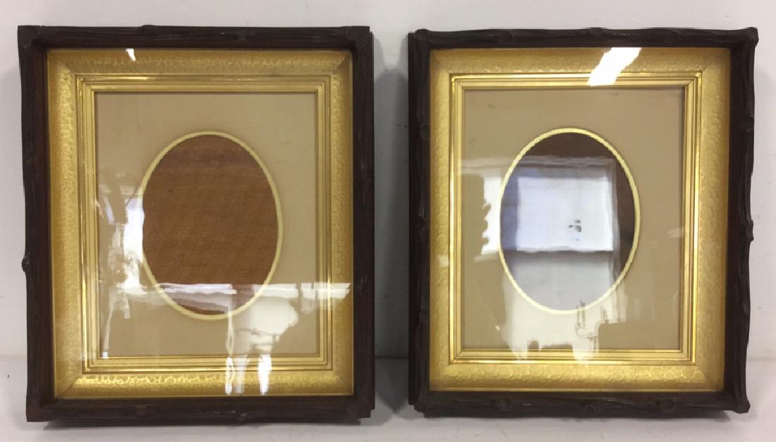 Pair Vintage Carved Mahogany Gold  Picture Frames (1 of 11)