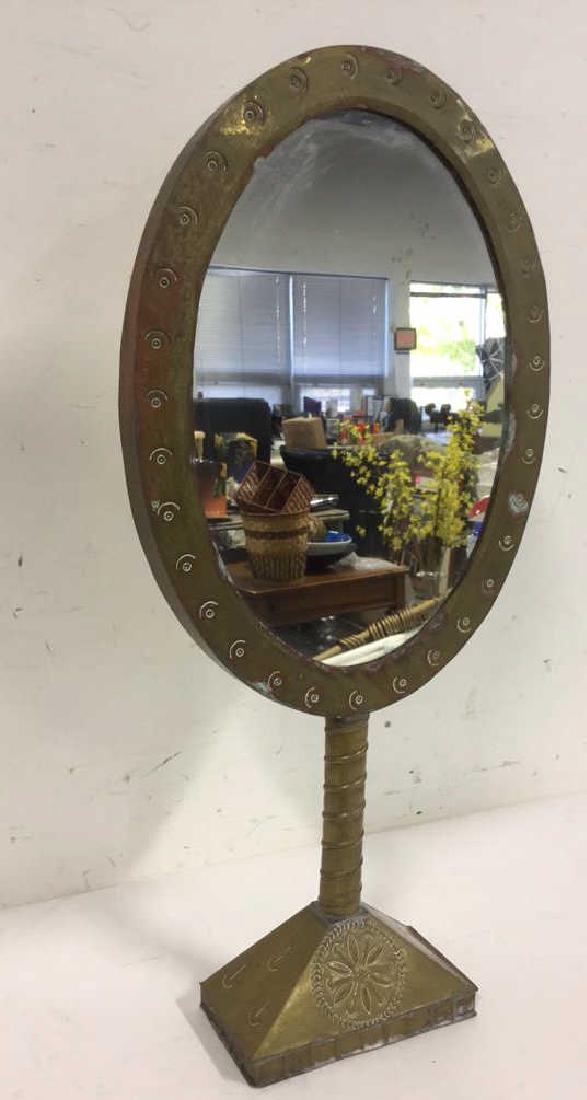 Brass/Copper toned Metal Vanity Mirror (1 of 9)