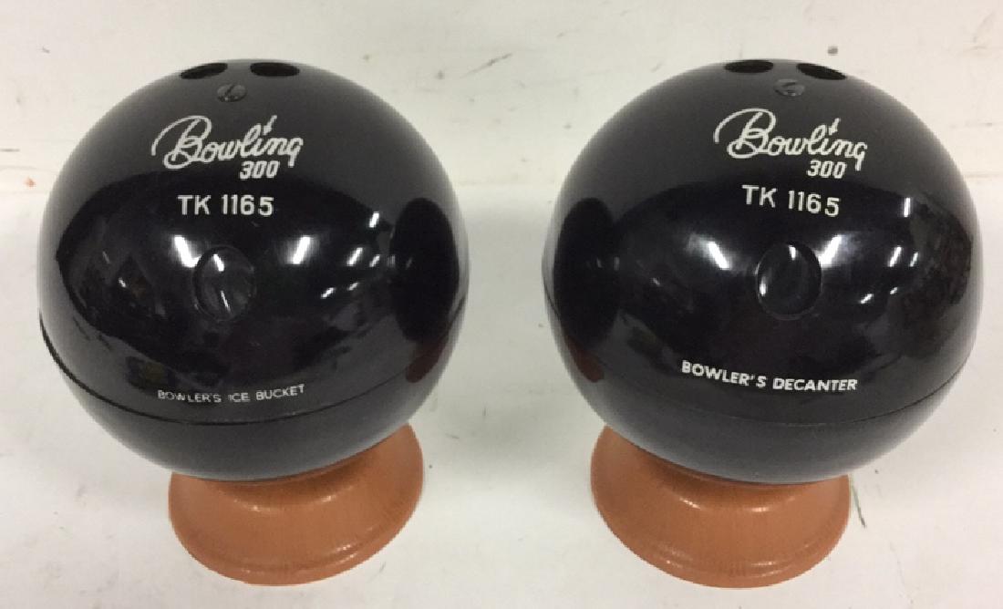 Pair Retro Bowler's Decanter And Ice Bucket (1 of 11)