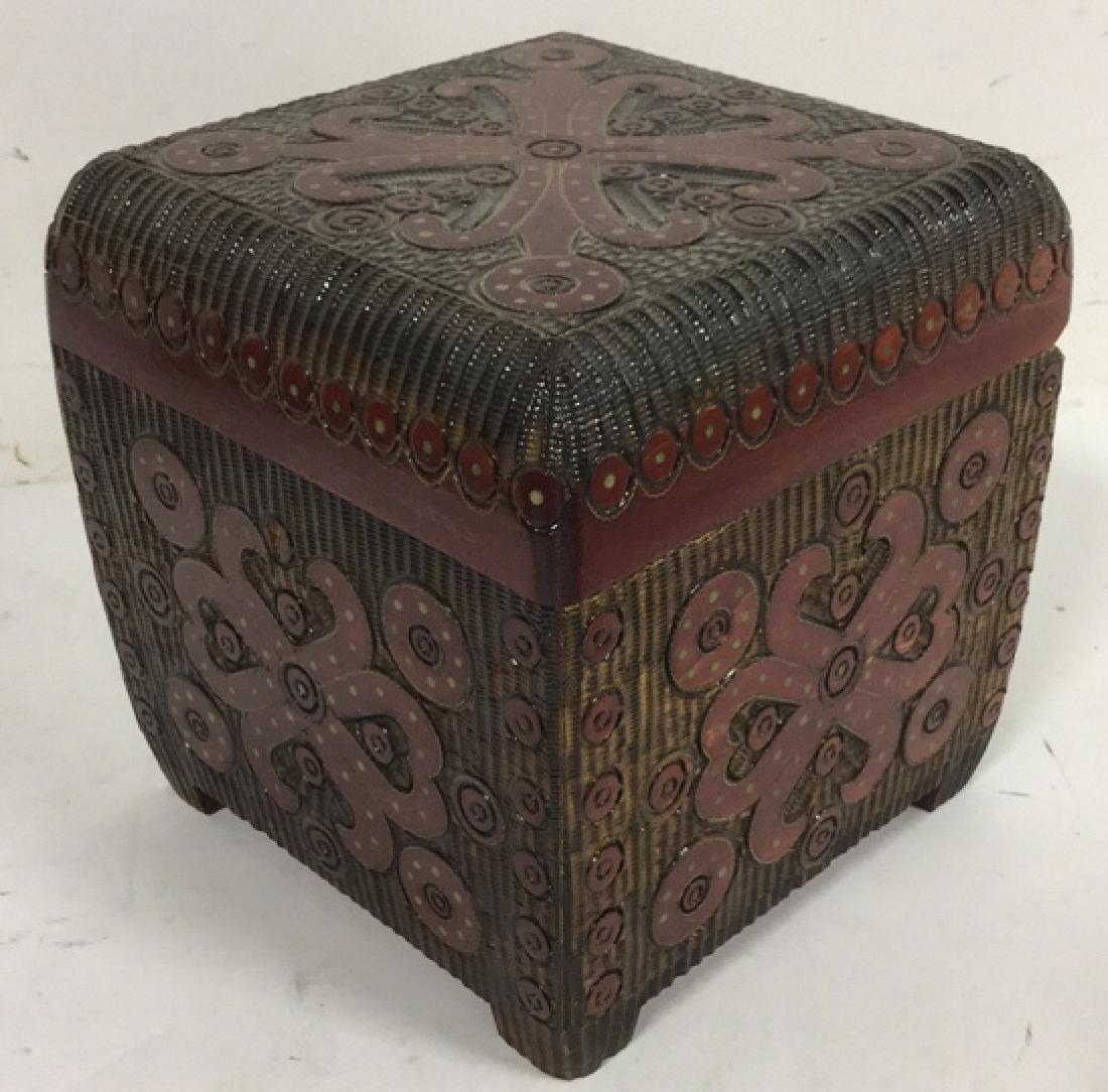 Handcrafted Intricate Wooden Box With Brass Inlay (1 of 11)