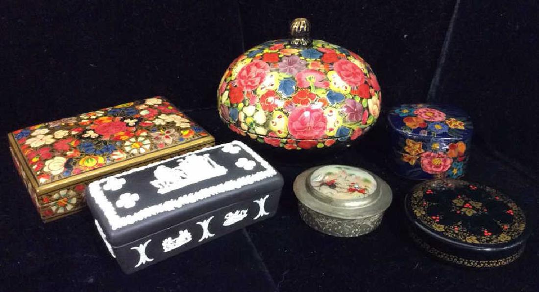 Lot 6 Decorative Trinket Boxes (1 of 9)