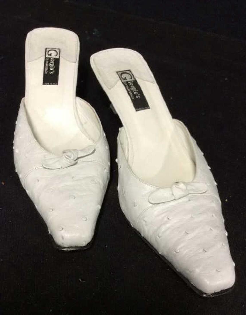 GIORGIO Ostrich Leather White Women’s Shoes (1 of 8)