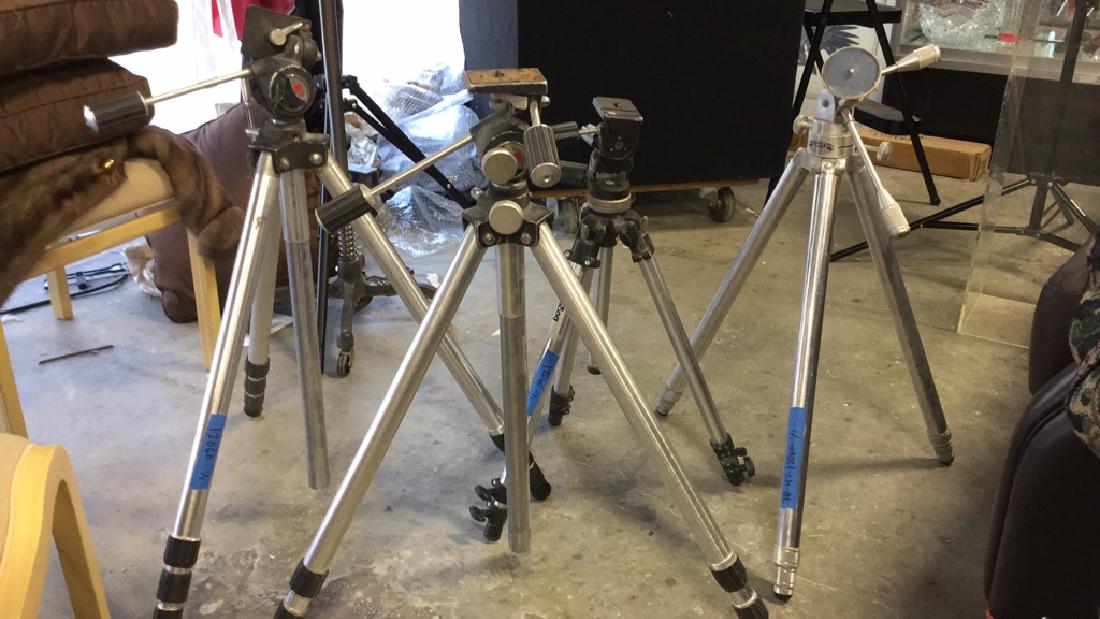 Group Lot 4 Silver Camera Tripod Bases (1 of 6)
