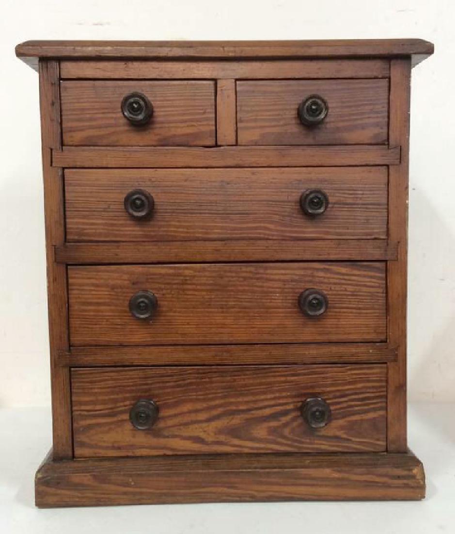 Antique Wooden Sampler Office Chest (1 of 10)