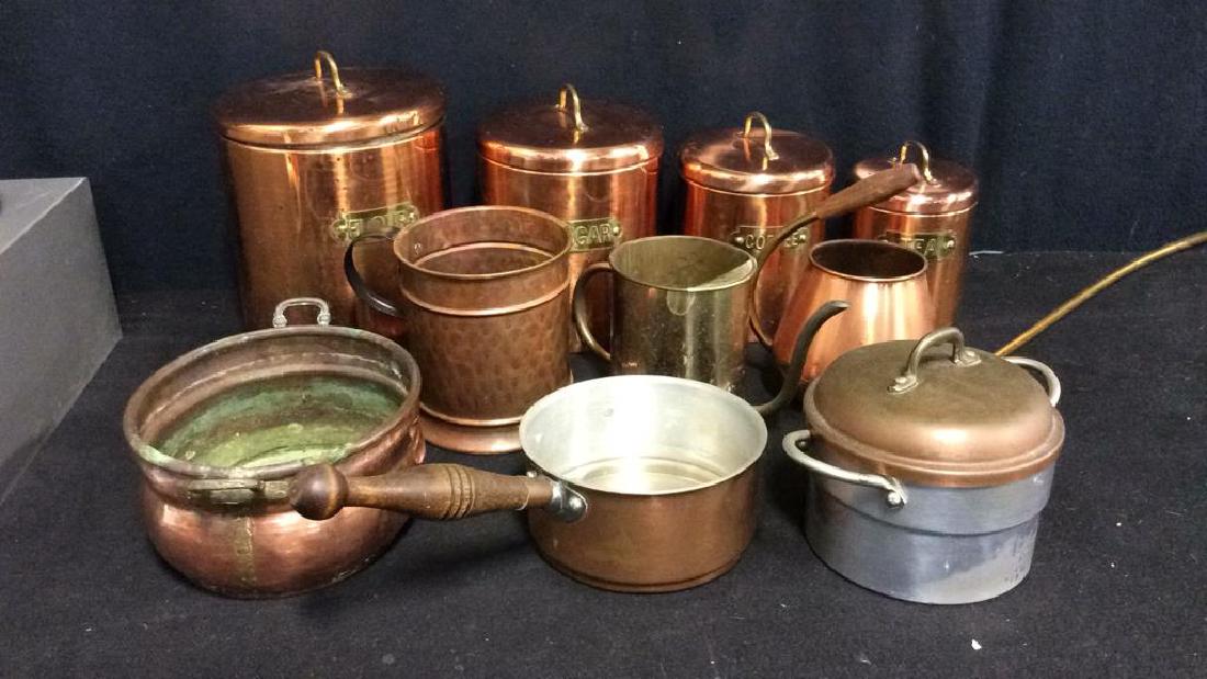 Lot 10 Assorted Copper Toned Dishes Tableware (1 of 10)