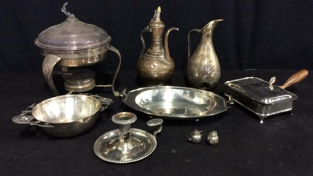 Lot 9 Assorted Silver and Copper Tableware (1 of 10)