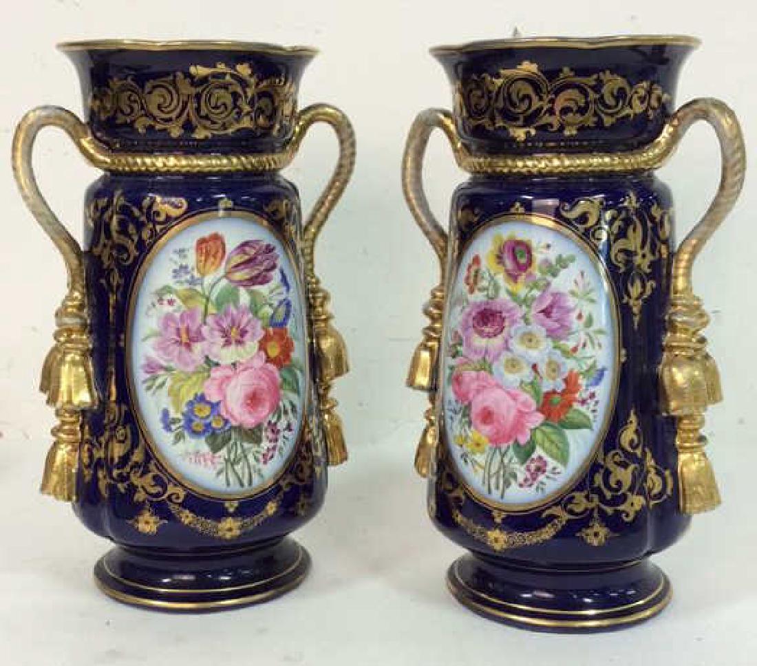 Pair Paris Porcelain Hand Painted Vases (1 of 9)