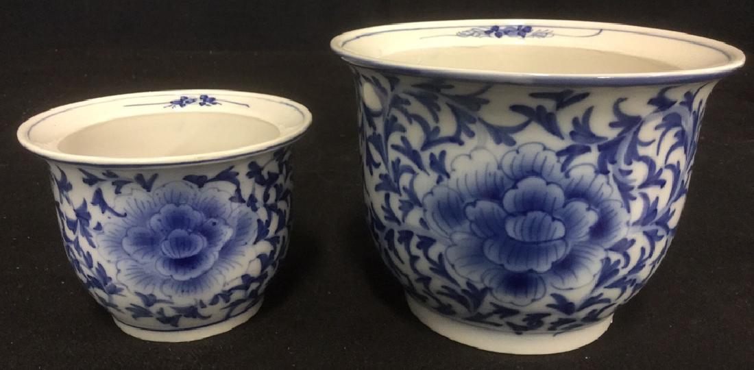 2 Blue & White Asian Ceramic/Porcelain Planters (1 of 11)