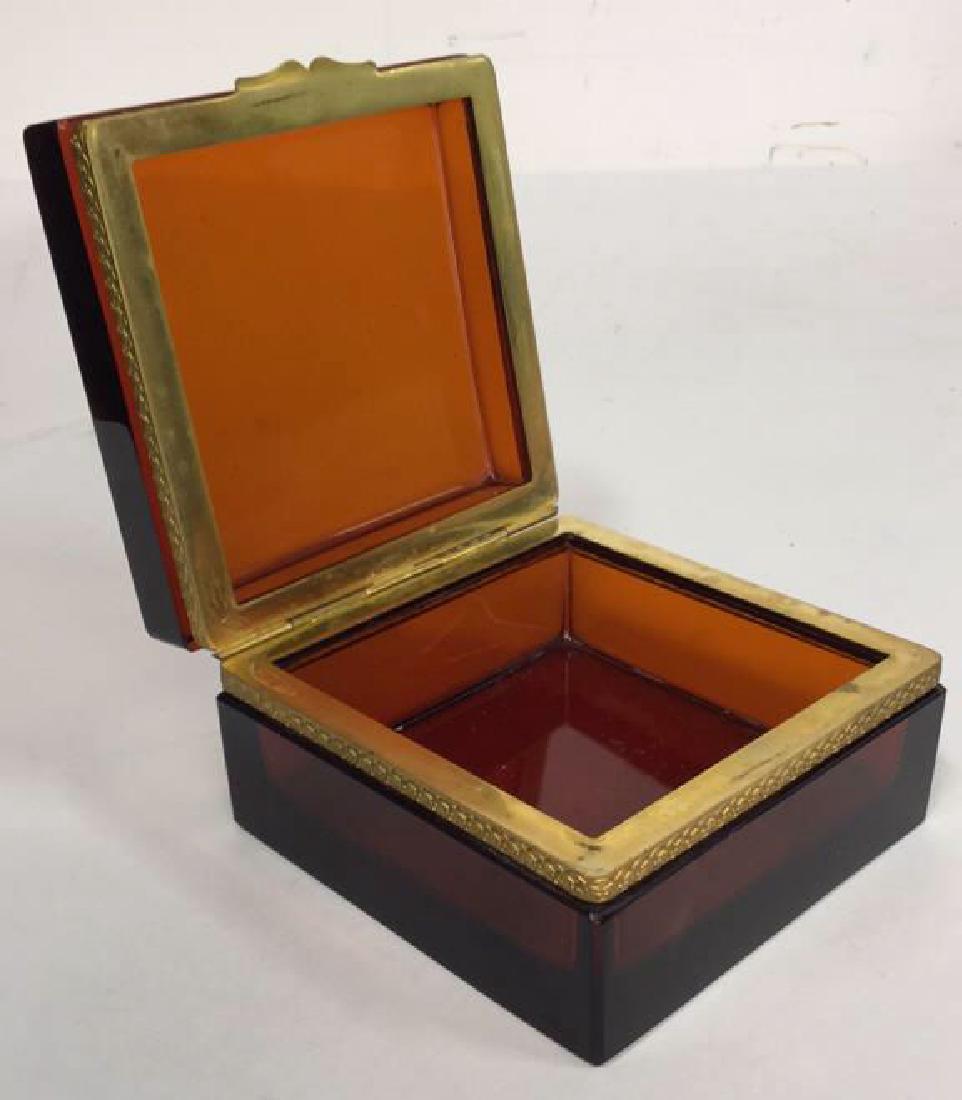 Antique Ruby Glass Ormolu Sugar Casket (1 of 10)