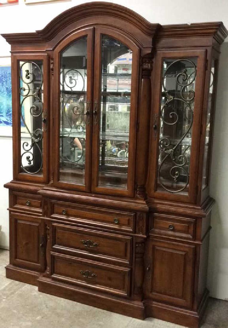 Wood Glass Metal China Cabinet (1 of 11)