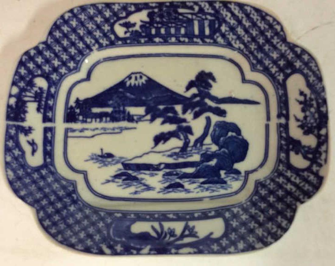 Blue Willow Antique Plate: measures 7 by 6 inches. Antique Plate, Plater, Serveware, Tabletop accessory, condition good