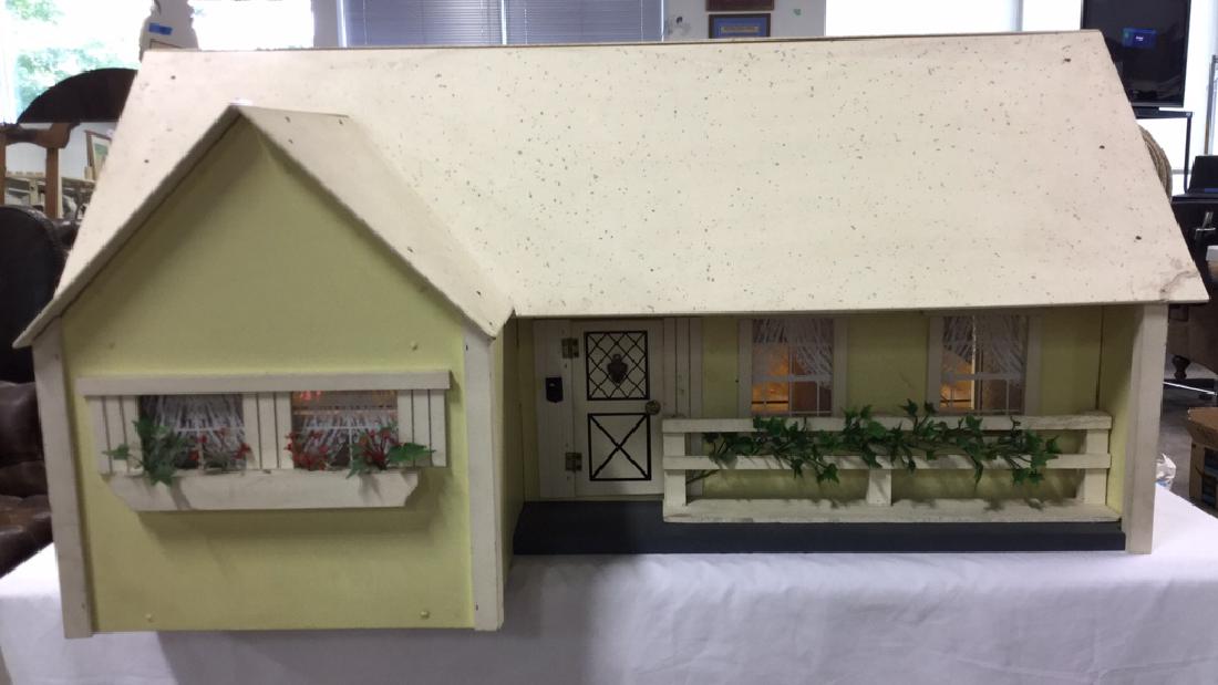 Vintage PAinted Wood Hand Made Doll House (1 of 10)