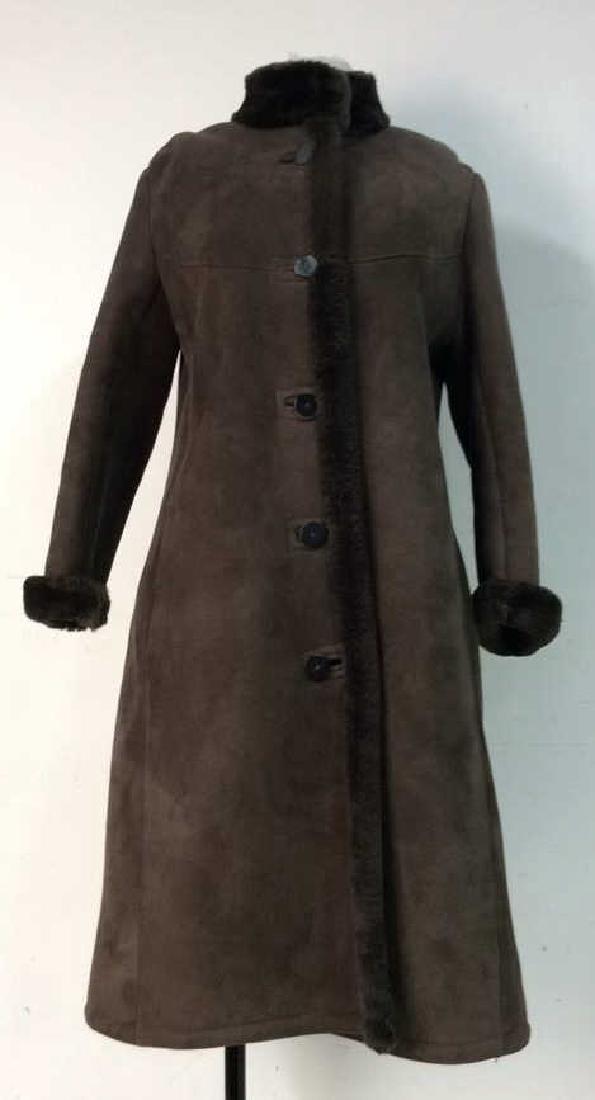 BLOOMINGDALES Leather Suede Wool Dress Jacket (1 of 9)