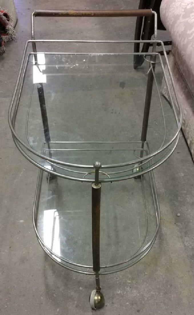 Glass Shelved Bar Cart Tea Cart (1 of 8)