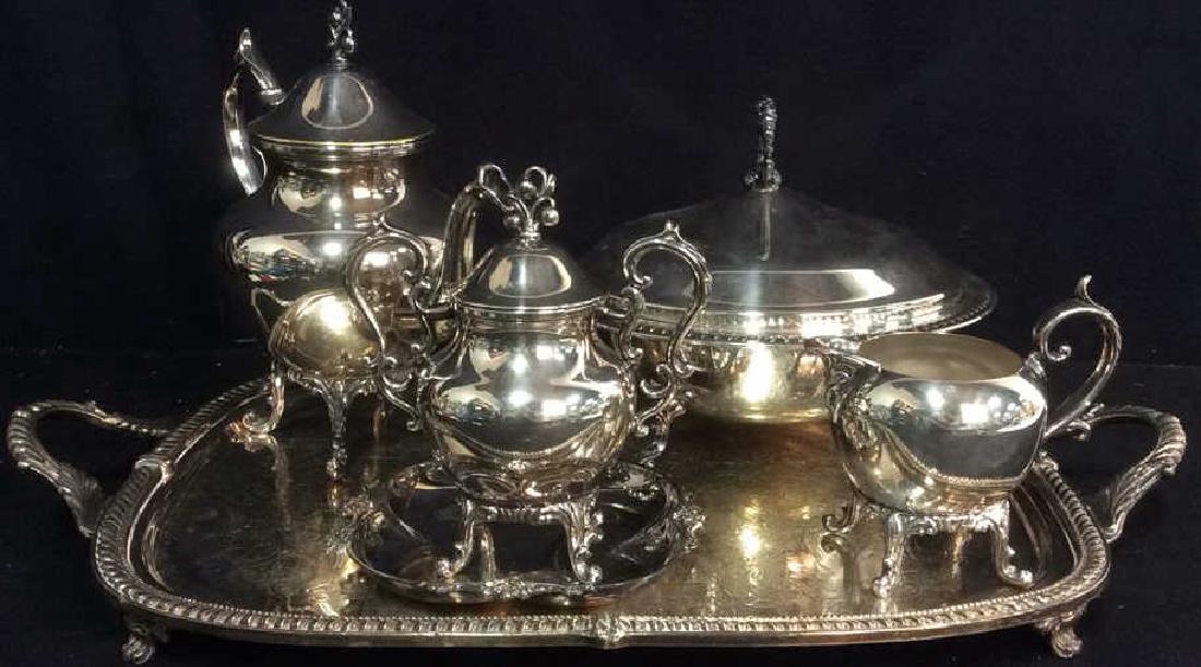 Lot 6 Silver On Copper Tea Set (1 of 9)