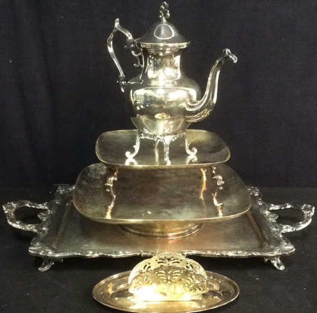 Lot 5 Silver on Copper Tabletop Accessories (1 of 10)