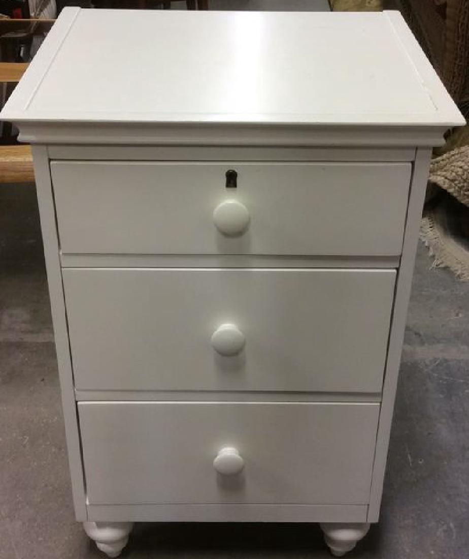 White Toned 3 Drawer Nightstand (1 of 10)