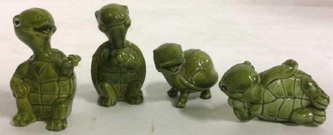 Lot 4 Glazed Painted Turtle Figurines (1 of 10)