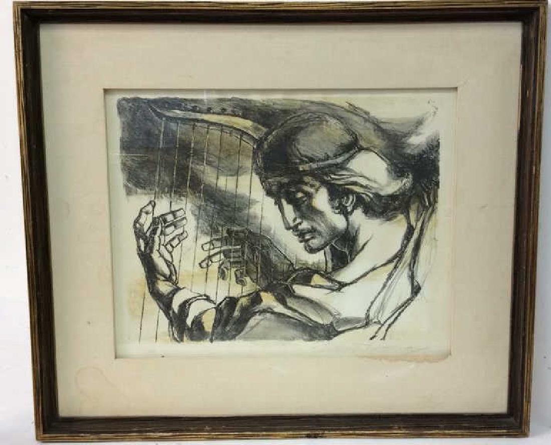 Signed Limited Edition Print Man W Harp (1 of 9)