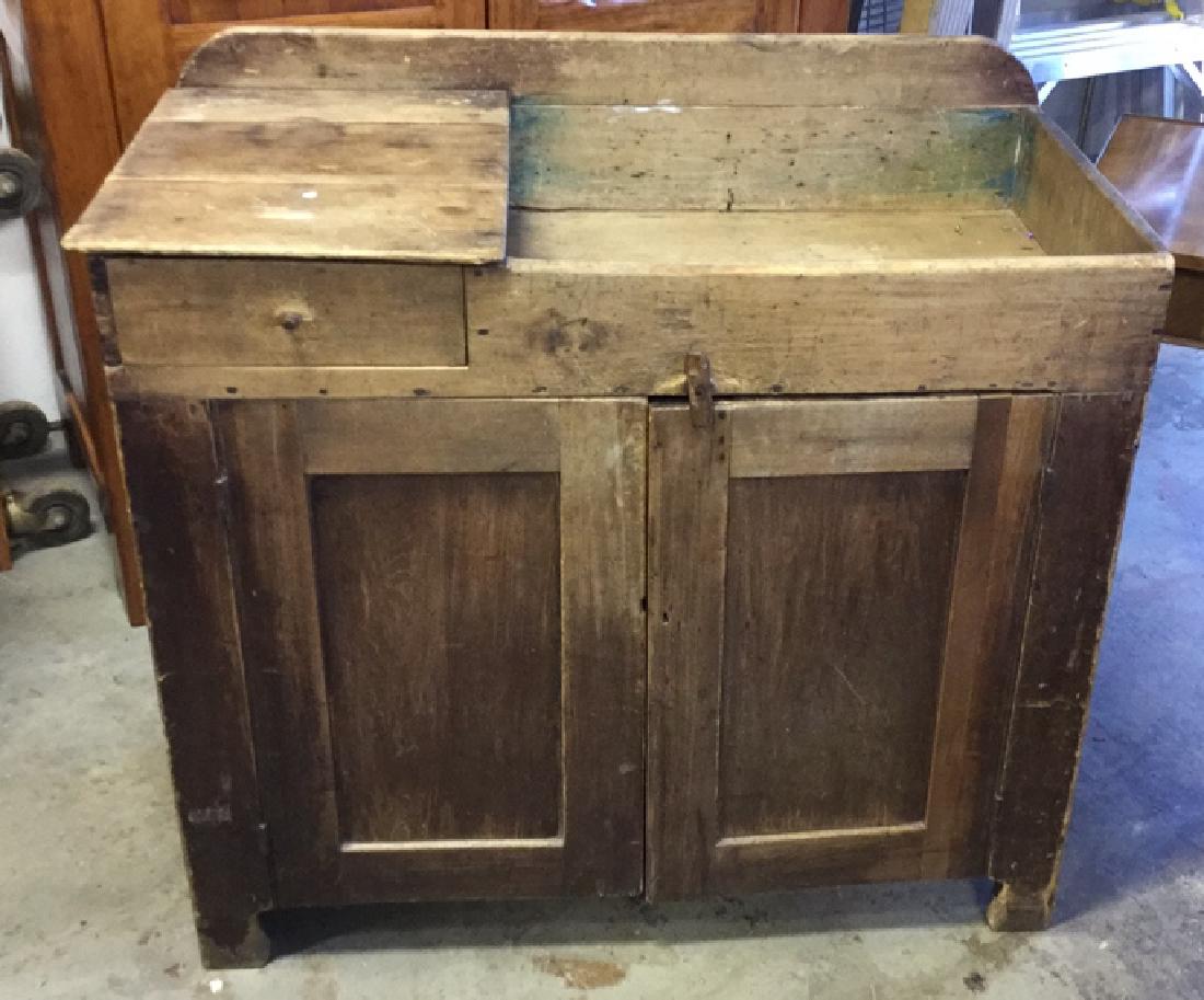 Antique Rustic Dry Sink 2 Door Cabinet (1 of 10)