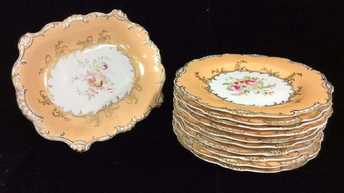 Set 11 Antique Hand Painted Porcelain Plates 5213 (1 of 10)