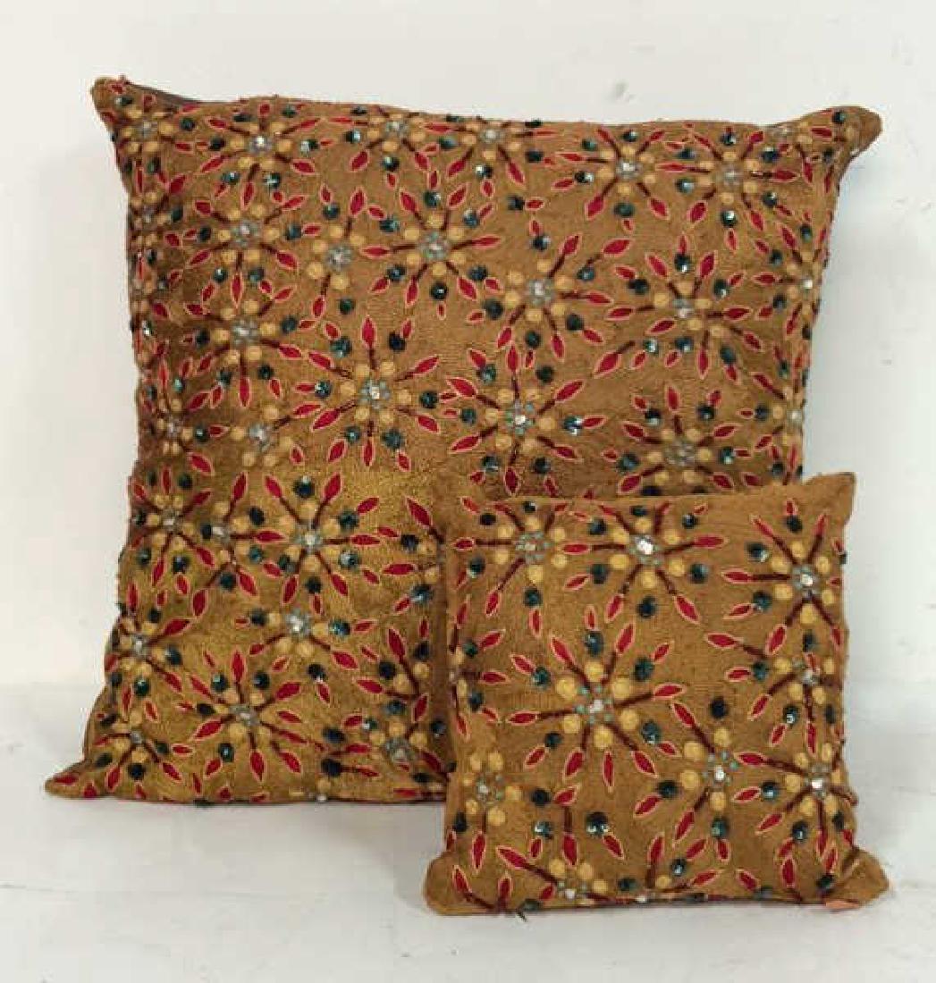 Pair of Embroidered Beaded Decorative Pillows (1 of 9)