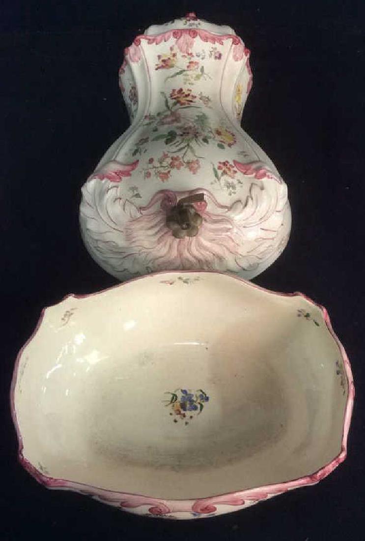 3 Pc Floral Detailed Porcelain Italian Fountain (1 of 10)