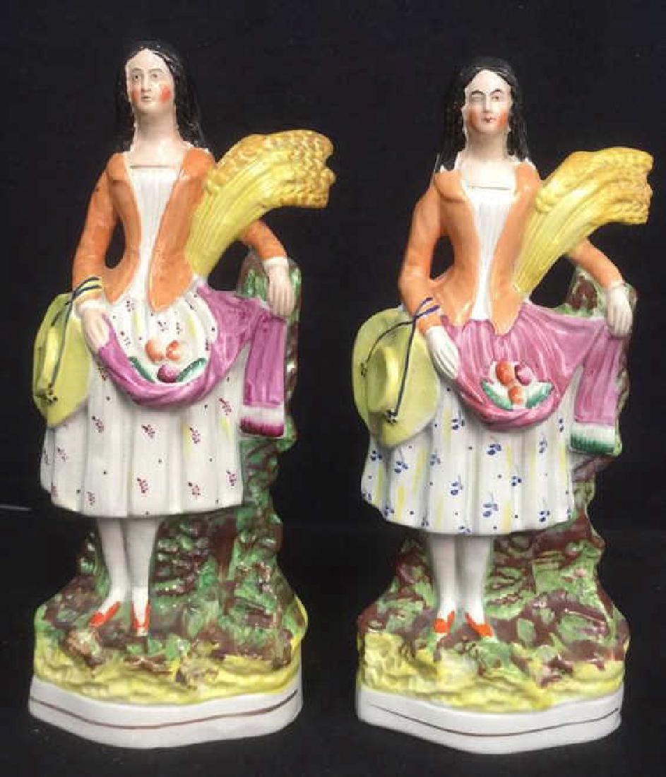 Pair Possible Pearlware Female Figures (1 of 8)