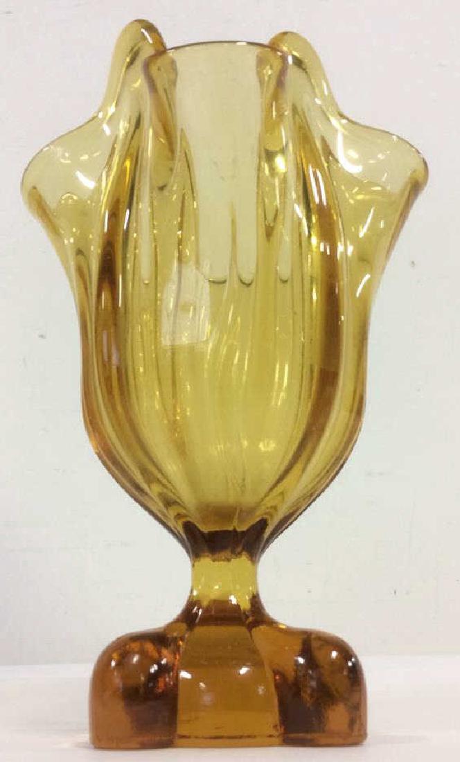 Vintage Caramel Orange Toned Art Glass Vase (1 of 10)