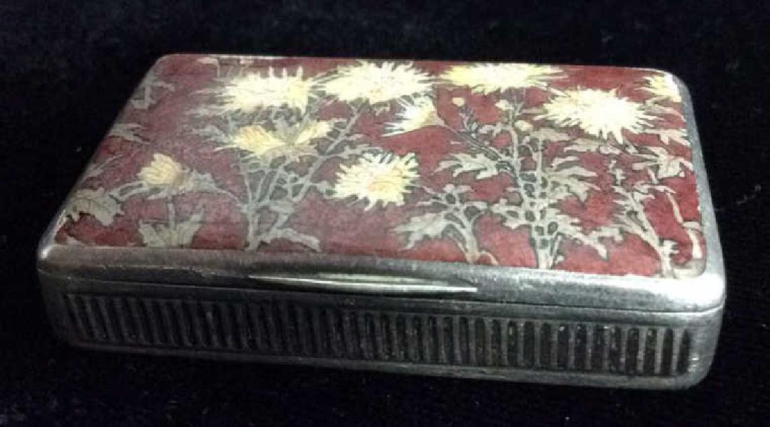 Silver Enamel Floral Top Snuff Box (1 of 8)