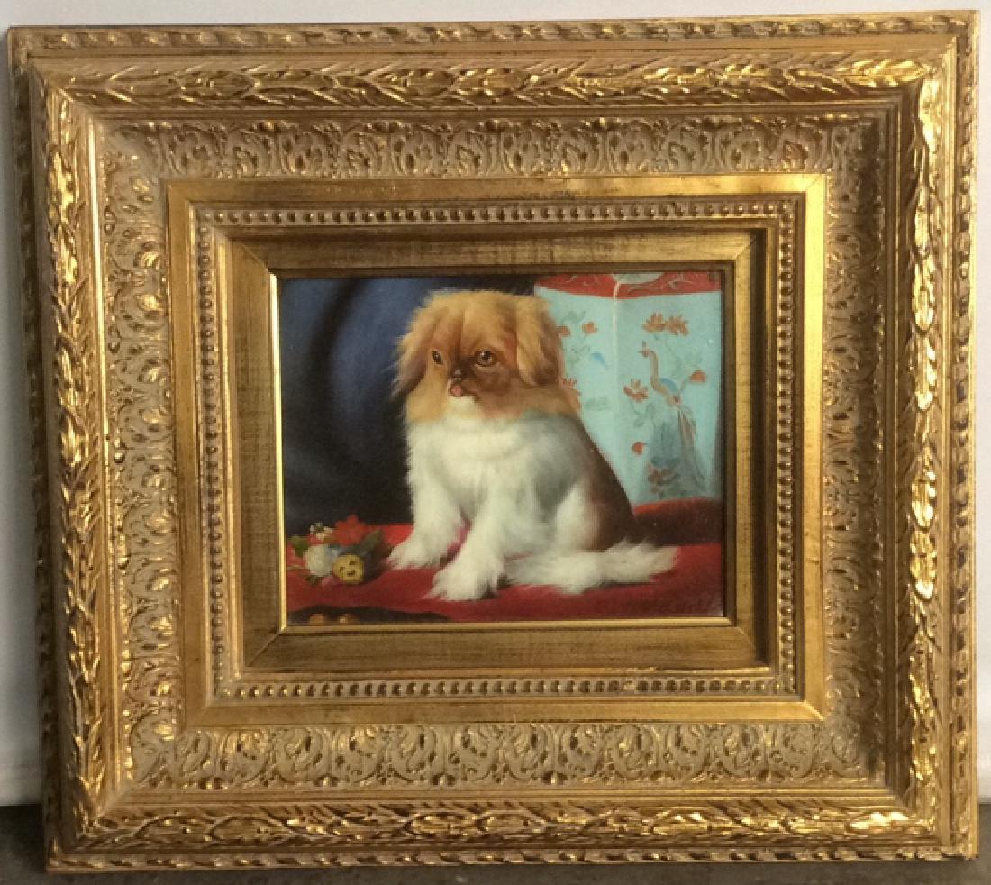 N LADD Framed Oil On Canvas Depicting Dog (1 of 11)