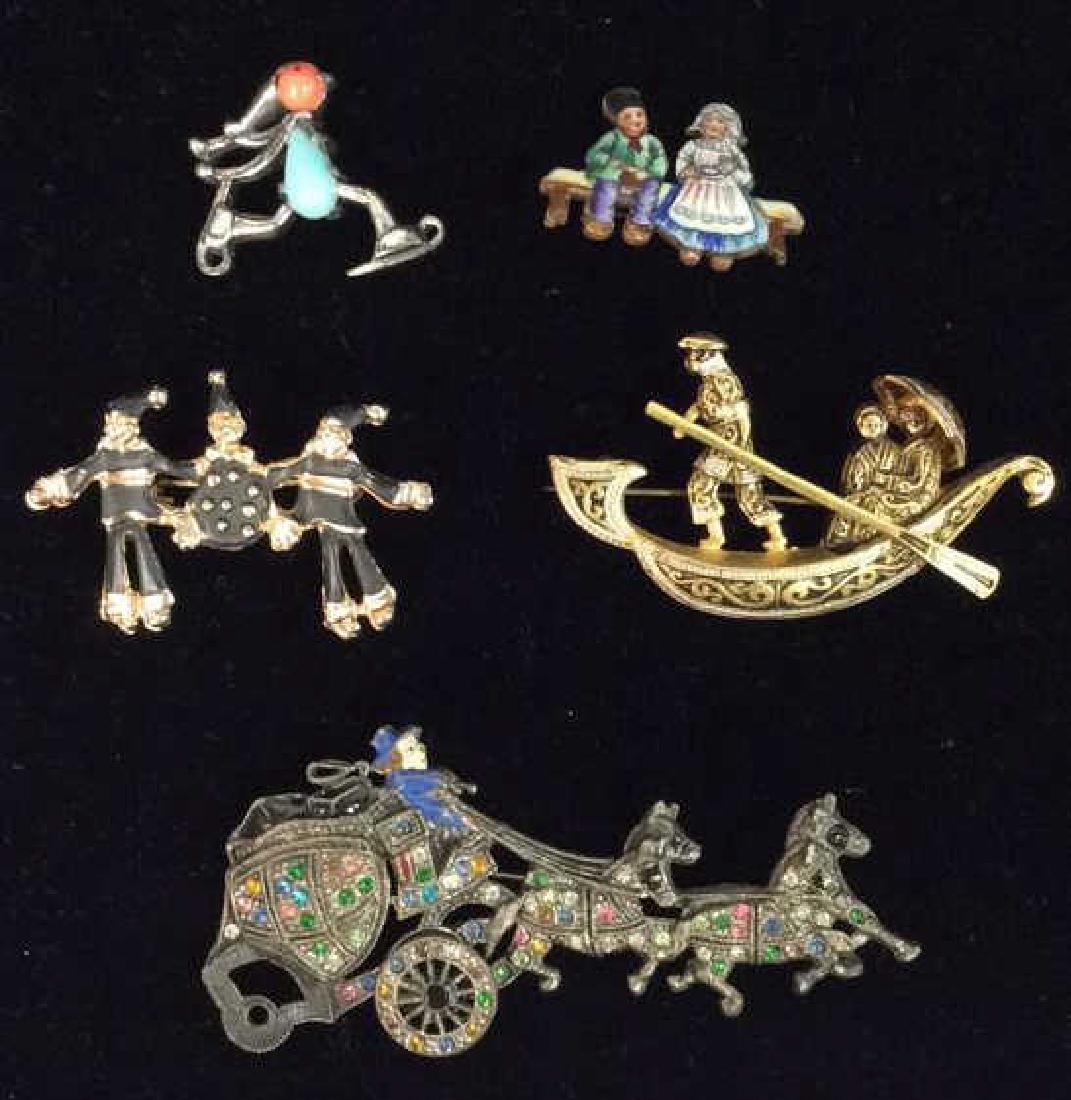 Lot 5 Metal Figural Brooch Pins Estate Jewelry (1 of 9)