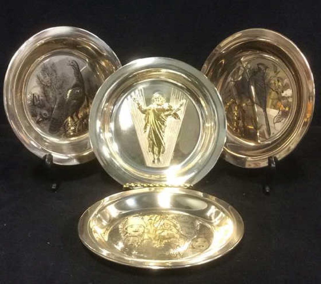 Lot 4 Sterling Silver Decorative Plates (1 of 13)