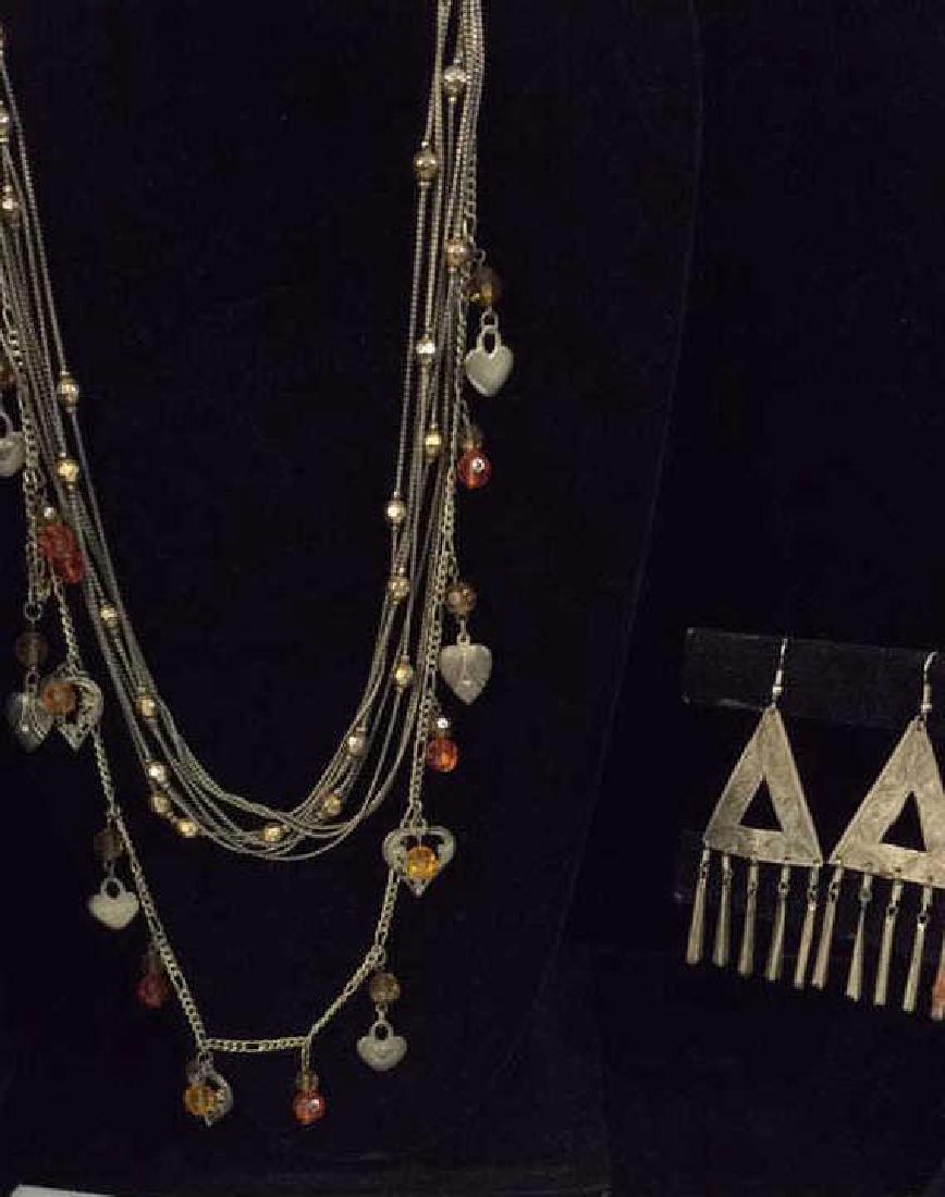 Lot 3 Estate Costume Jewelry Necklaces w Earrings (1 of 9)