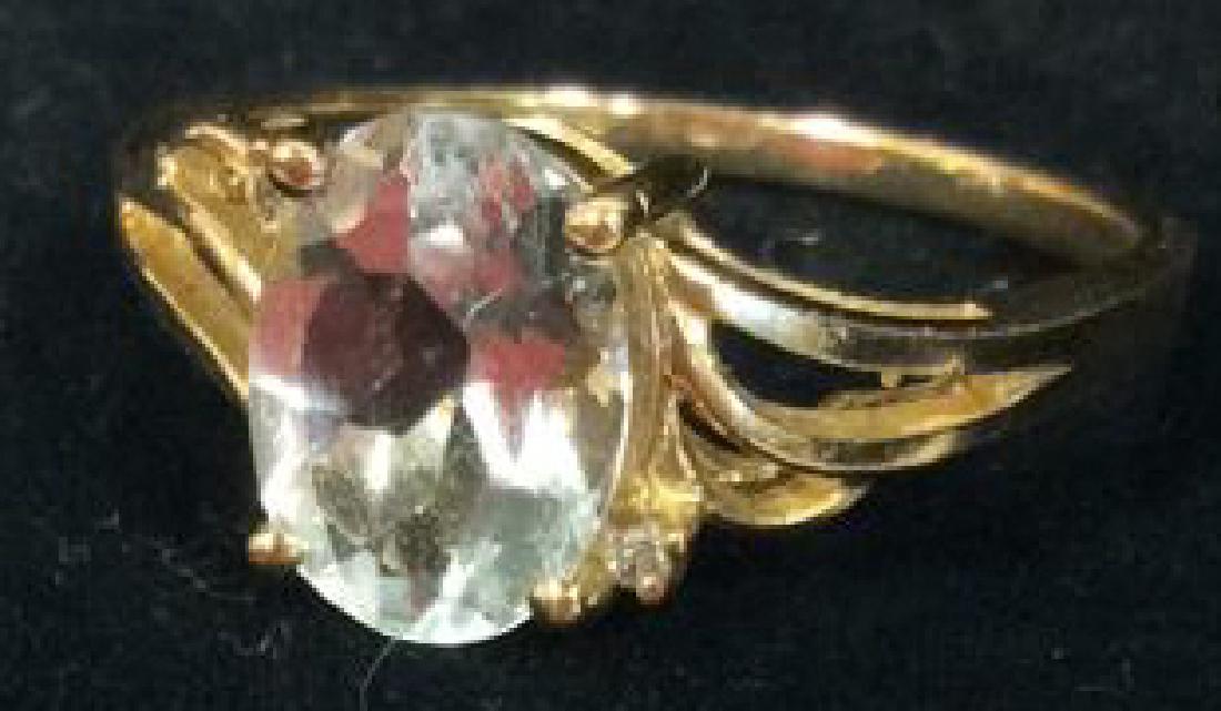 Oval Cut Aquamarine 14kt Gold Ring (1 of 8)