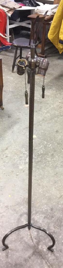 Three Footed Textured Iron Metal Floor Lamp (1 of 7)