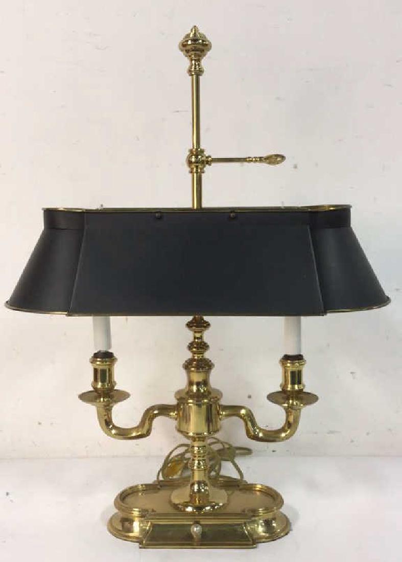 Gold Toned Brass Lamp W Black Toned Shade (1 of 12)