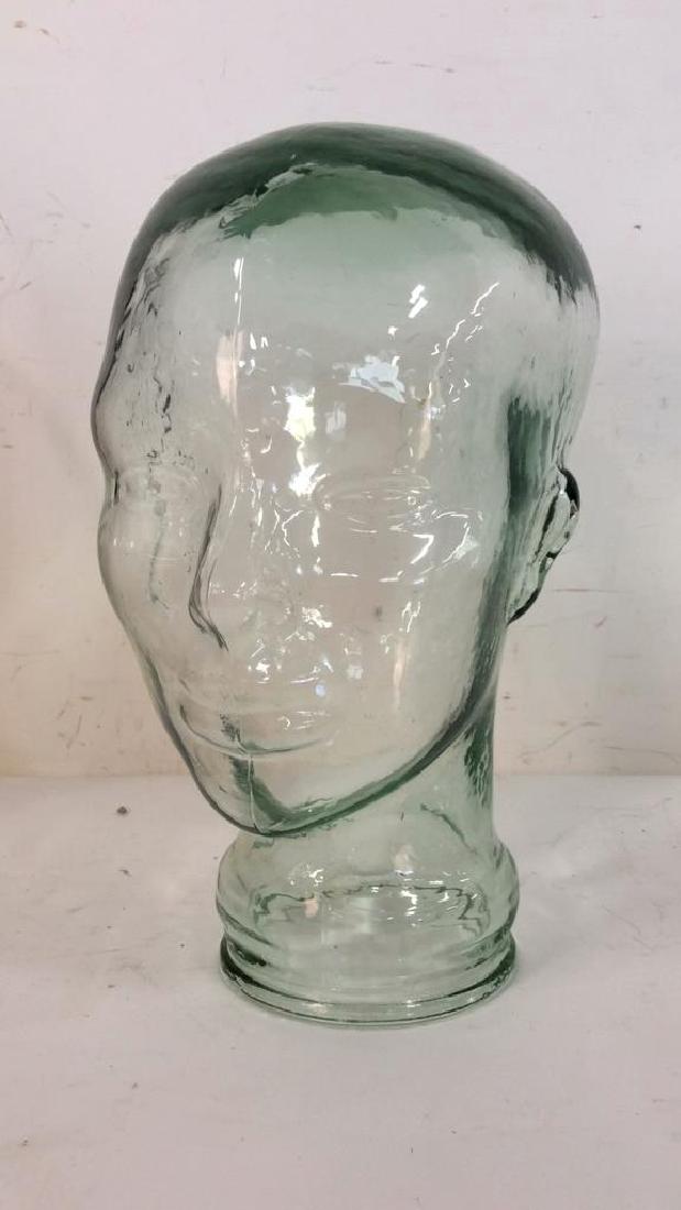 Green Toned Glass Female Head Glass Art (1 of 8)