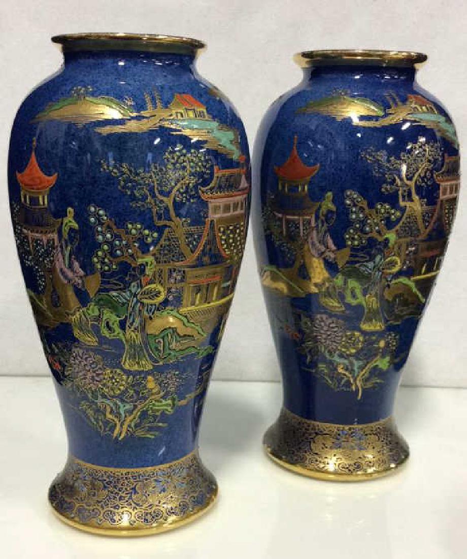 Pr W&R STOKE IN TREE CARLTON WARE Porcelain Vases (1 of 9)